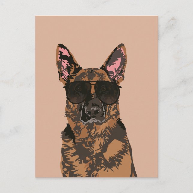 Carte Postale Berger allemand cool pour les amateurs de berger a (Devant)