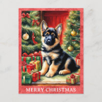 Berger allemand Joyeux Noël mignon Chien chiot