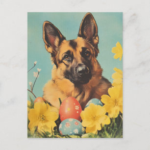 Carte Postale Berger allemand Vintgae Pâques