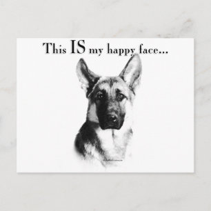 Carte Postale Berger allemand visage heureux
