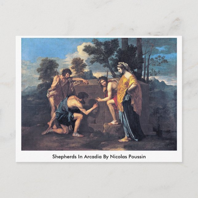 Carte Postale Bergers En Arcadia Par Nicolas Poussin (Devant)