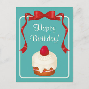 Carte postale Beribboned de gâteau de fraise