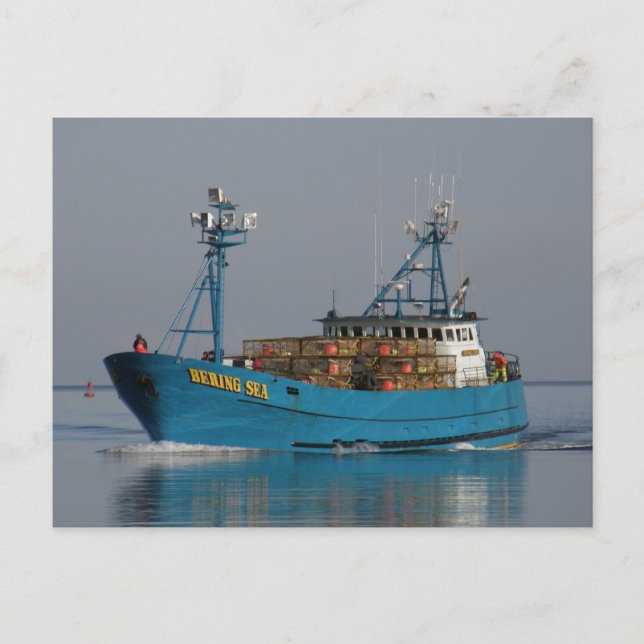 Carte Postale Bering Sea, Crab Boat en havre hollandais, AK (Devant)