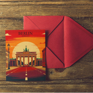 Carte Postale Berlin Allemagne Porte de Brandebourg Art de voyag
