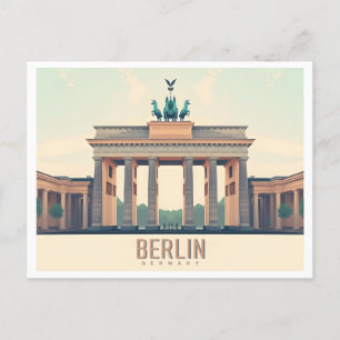 Carte Postale Berlin Allemagne Porte de Brandebourg Pastel Voyag