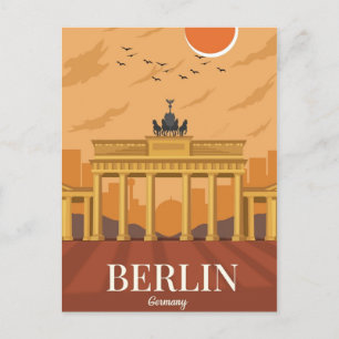Carte Postale Berlin Allemagne train Travel Art Vintage