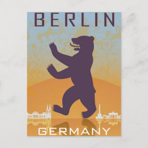 Carte Postale Berlin Allemagne train Travel Art Vintage