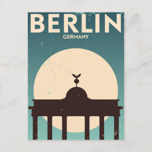 Carte Postale Berlin Allemagne train Travel Art Vintage