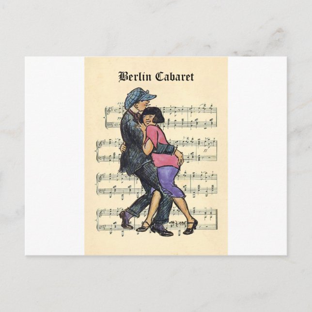 Carte Postale Berlin Cabaret des années 1920 avec Arrière - plan (Devant)