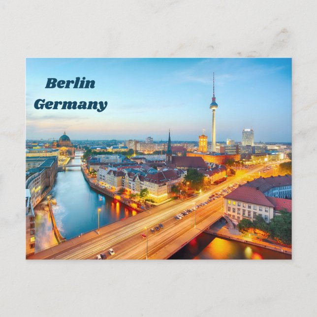 Carte Postale Berlin, Germany Downtown in the Evening  (Devant)