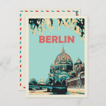 Berlin Musées île illustration Allemagne Postcar
