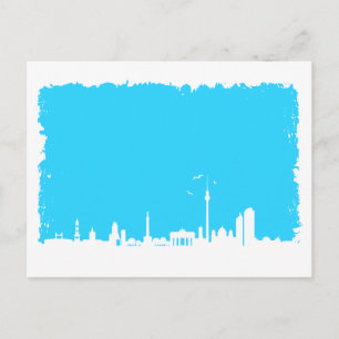 Carte Postale Berlin Skyline Farbe blau