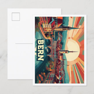 Carte Postale Berne Suisse artistique coloré