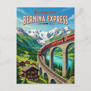 Carte Postale Bernina Express Suisse