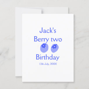 Carte Postale Berry deux anniversaire bleu baie ajouter nom date