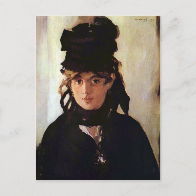 Carte Postale Berthe Morisot avec un bouquet de violettes, Manet (Devant)