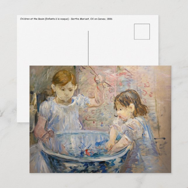 Carte Postale Berthe Morisot - Enfants dans le bassin (Devant / Derrière)