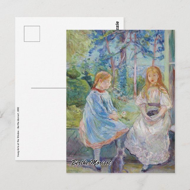 Carte Postale Berthe Morisot - Jeunes filles à la fenêtre (Devant / Derrière)