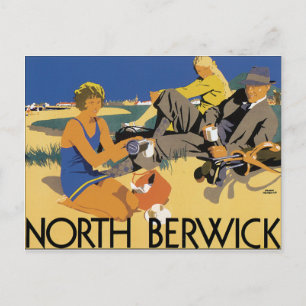 Carte Postale Berwick, Écosse Affiche de voyage Vintage