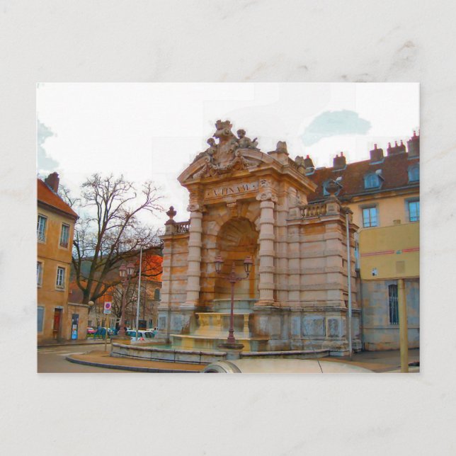 Carte Postale Besançon, ancienne fontaine (Devant)