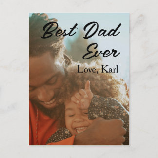Carte Postale best dad ever photo love simple minimal text date