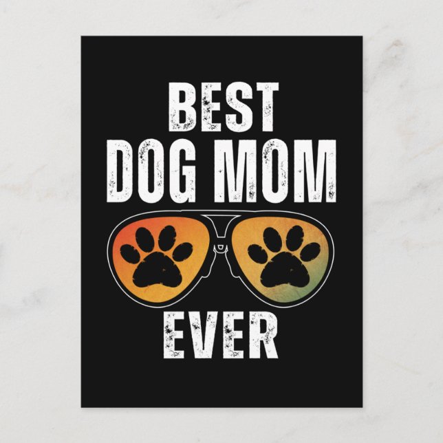 CARTE POSTALE BEST DOG MOM EVER (Devant)