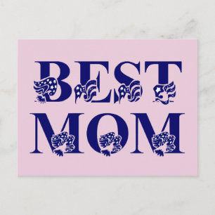 Carte Postale Best Mom USA Flag Text