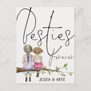 Carte Postale Besties Forever Amis Noms Filles Script Postcar
