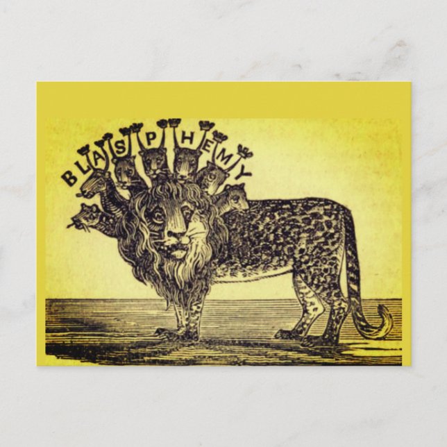 Carte Postale Bête de blasphème du livre de l'Apocalypse (Devant)