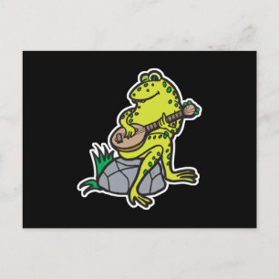 Carte Postale bête grenouille jouant de la guitare