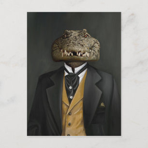 Carte Postale Bêtes nobles - Crocodile de Dandy