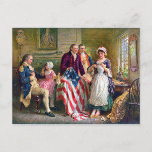 Carte Postale Betsy Ross et les étoiles et les rayures 1777