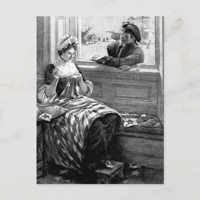 Carte Postale Betsy Ross fait la première image drapeau_Guerre (Devant)