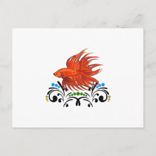 CARTE POSTALE BETTA FISH ARTSY