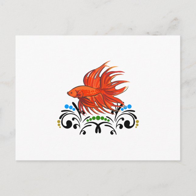 CARTE POSTALE BETTA FISH ARTSY (Devant)