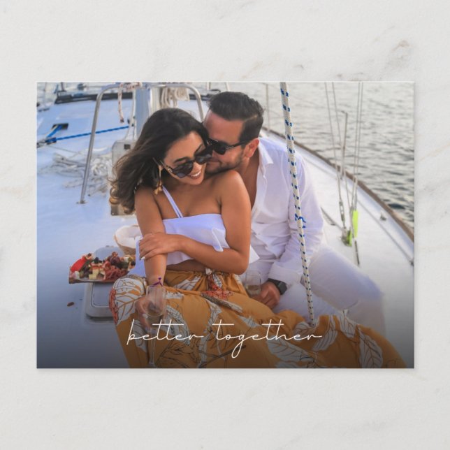 Carte Postale Better Together Photo Wedding Save the Date (Devant)