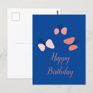 Carte Postale Beurre rose flottant Joyeux anniversaire