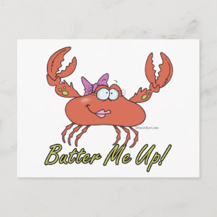 Carte Postale beurrez-moi en haut mignon bête fille caricature d