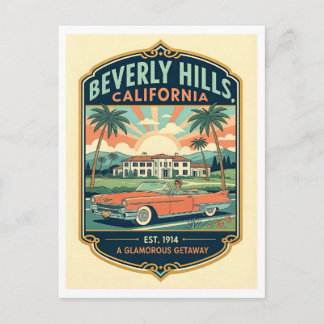Carte Postale Beverly Hills CA Retro 1950s Travel