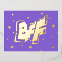 Carte postale BFF Friendship Stars Gold Foil
