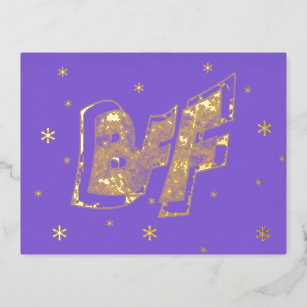 Carte postale BFF Friendship Stars Gold Foil