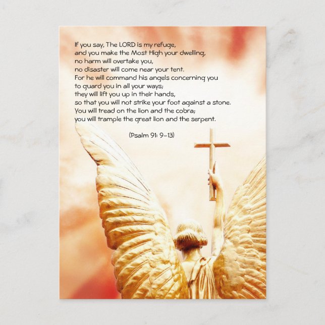 Carte Postale Bible passage, angel of the Lord, psaume 91 (Devant)
