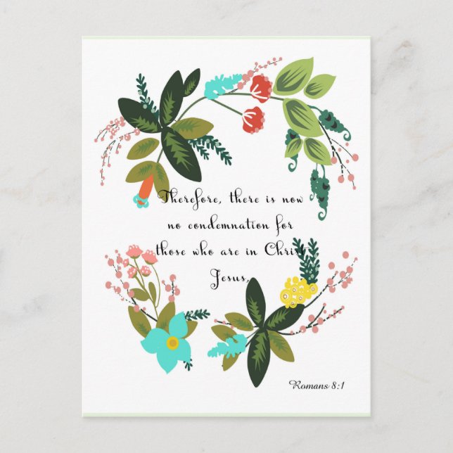 Carte Postale Bible Verse Art - Romains 8:1 (Devant)