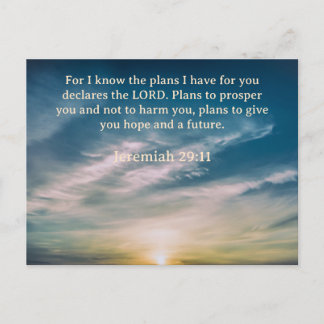 Carte Postale Bible Verse Jeremiah 29:11