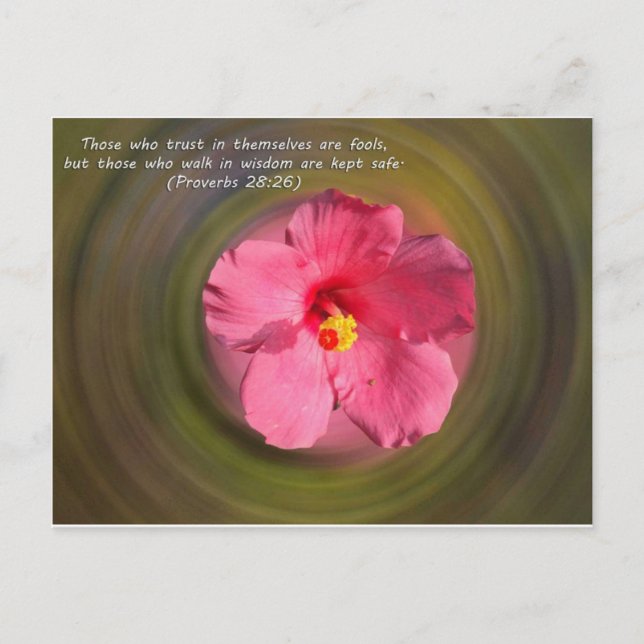 Carte Postale Bible Verse Proverbes 28:26 (Devant)