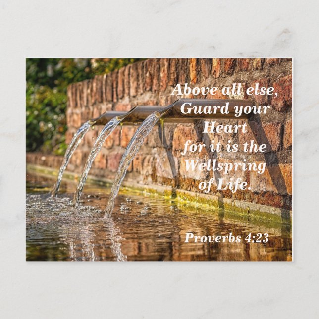Carte Postale Bible Verse Proverbes 4:23 Garde Ton Coeur (Devant)