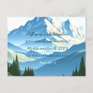 Carte Postale Bible Verse Psaume 121:1-2