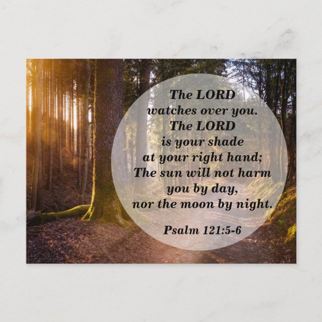 Carte Postale Bible Verse Psaume 121:5 Le Seigneur vous regarde (Devant)