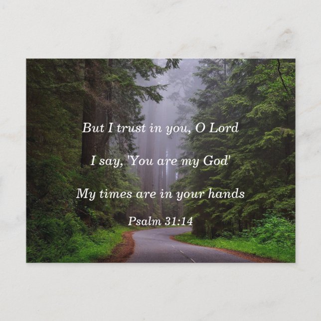 Carte Postale Bible Verse Psaume 31:14 Mes temps sont entre vos  (Devant)