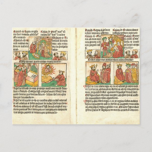 Carte Postale Biblia Paupernum Nativité (Devant)